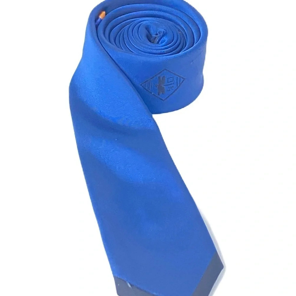 Custom two tone blue power kids tie holiday party fancy fun dress up leader